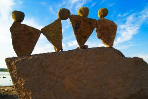 Rock-solid teamwork image with leadership
